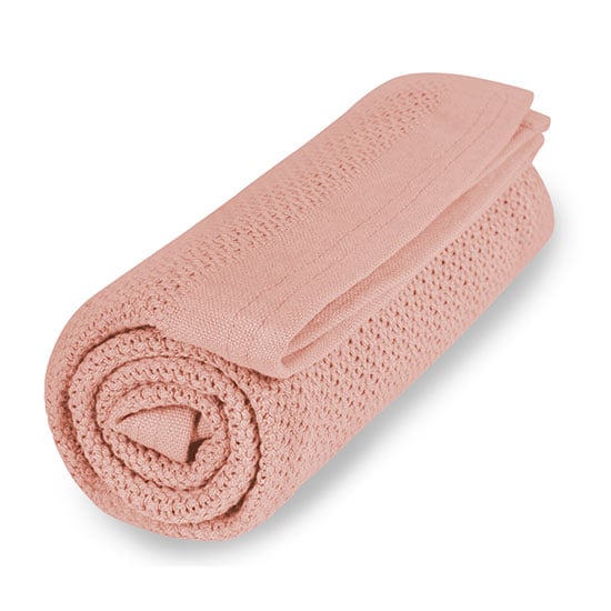 Vinter&Bloom - Filt Soft Grid Blanket ECO - Cloud Pink - Baby og barn