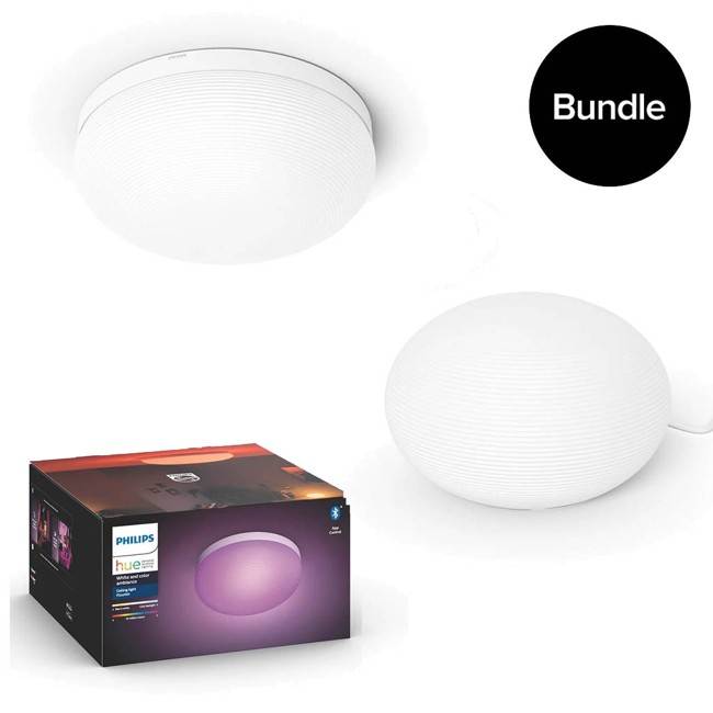 Philips Hue - Flourish Ceiling Light & Flourish Table Light - Bundle