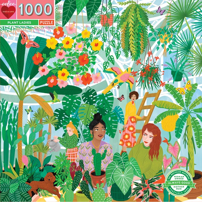 eeBoo - Rundes Puzzle 1000 Teile - Grüne Finger