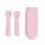 We Might Be Tiny - Feedie Fork & Spoon Set - Powder Pink (28TIFF02) thumbnail-1