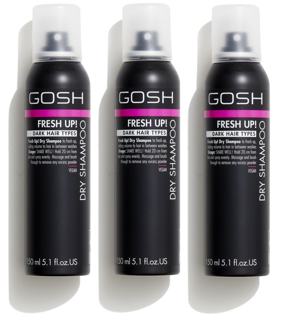 GOSH - 3 x Fresh Up Tørshampoo til Mørkt Hår 150 ml