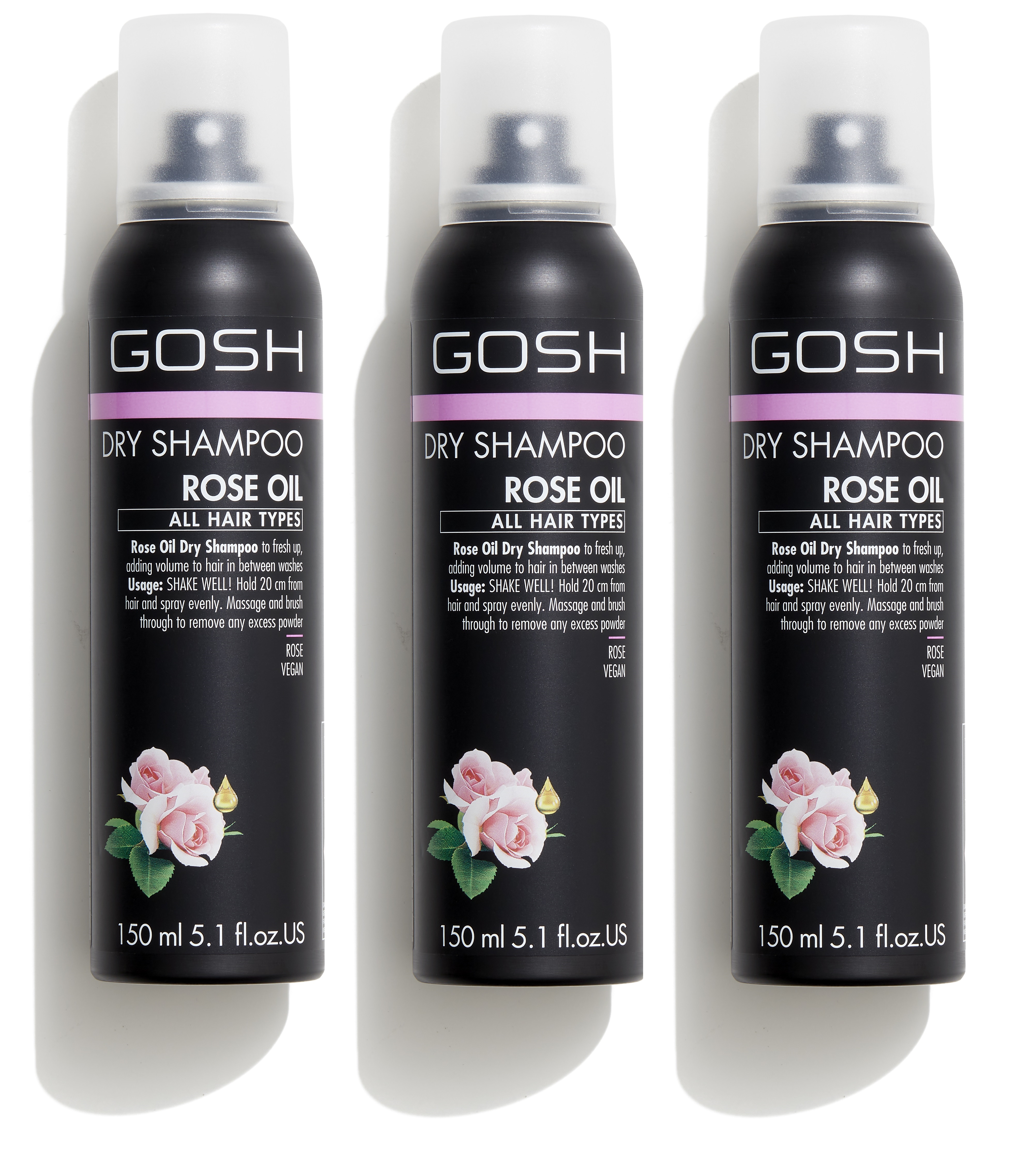 flod Tegn et billede Regn Buy GOSH - 3 x Rose Oil Dry Shampoo 150 ml