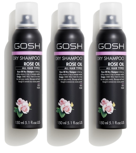 GOSH - 3 x Rose Oil Tørhampoo 150 ml