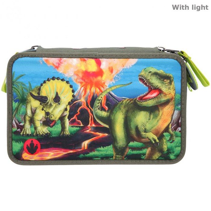 Dino World - Trippel Pencil Case w/LED (0411460)