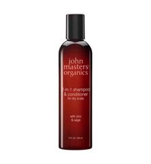 John Masters Organics - 2-in-1 Shampoo & Conditioner for Dry Scalp w. Zinc & Sage 236 ml