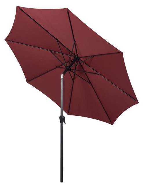 Living Outdoor - Leeds Parasol With Crank & Tilt Ø 3 meter - Black/Ochre Red (48933)
