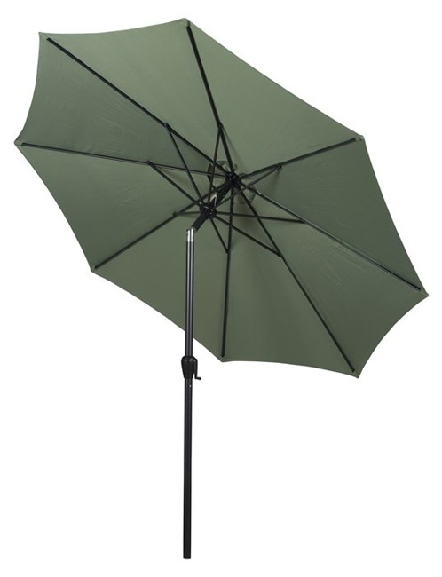 Living Outdoor - Leeds Parasol With Crank & Tilt Ø 3 meter - Black/Dill Green  (48935)