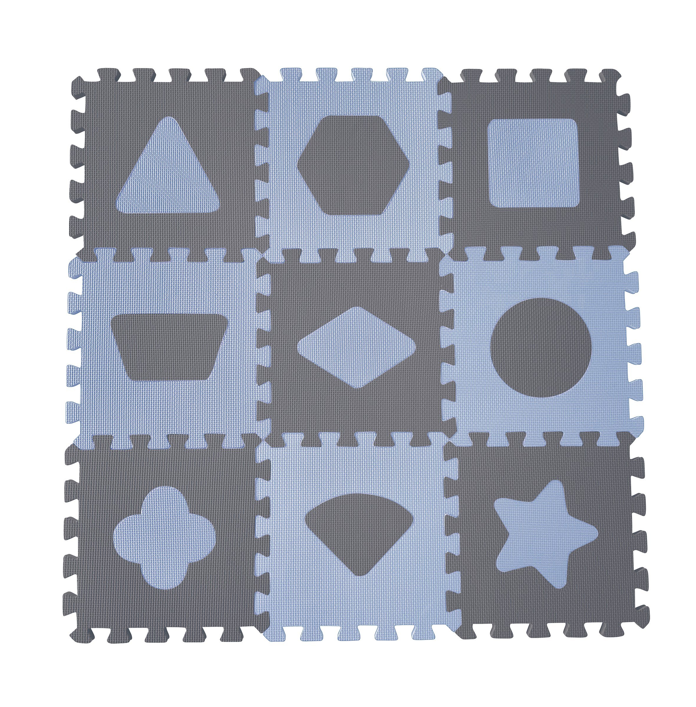BabyDan - Playmat Geometric Shapes - Blue - Baby og barn