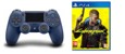 Sony PlayStation DualShock 4 Controller Midnight Blue V2 + Cyberpunk 2077 thumbnail-1