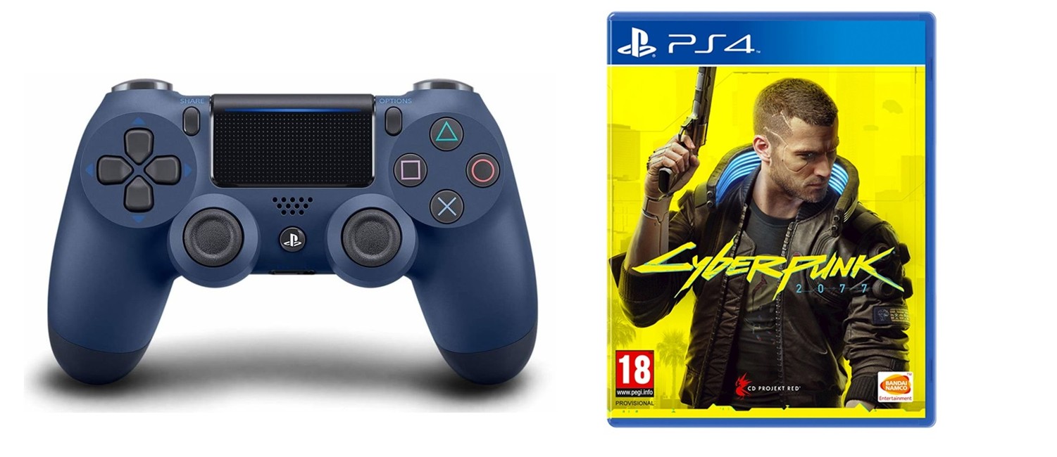 Sony PlayStation DualShock 4 Controller Midnight Blue V2 + Cyberpunk 2077