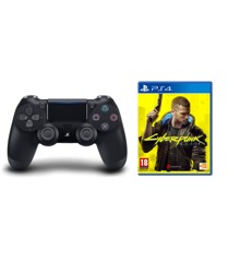 Sony Dualshock 4 Controller v2 - Black + Cyberpunk 2077