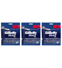Gillette - 3 x Blue II Disposable Razors 20 Pcs