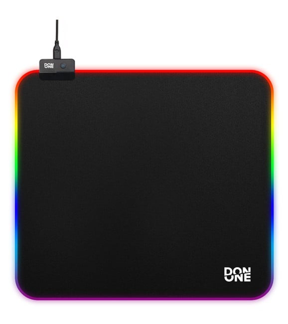 DON ONE - MP450  RGB Gaming Musemåtte LARGE med LED lys - Soft Surface  (45 x 40 CM)