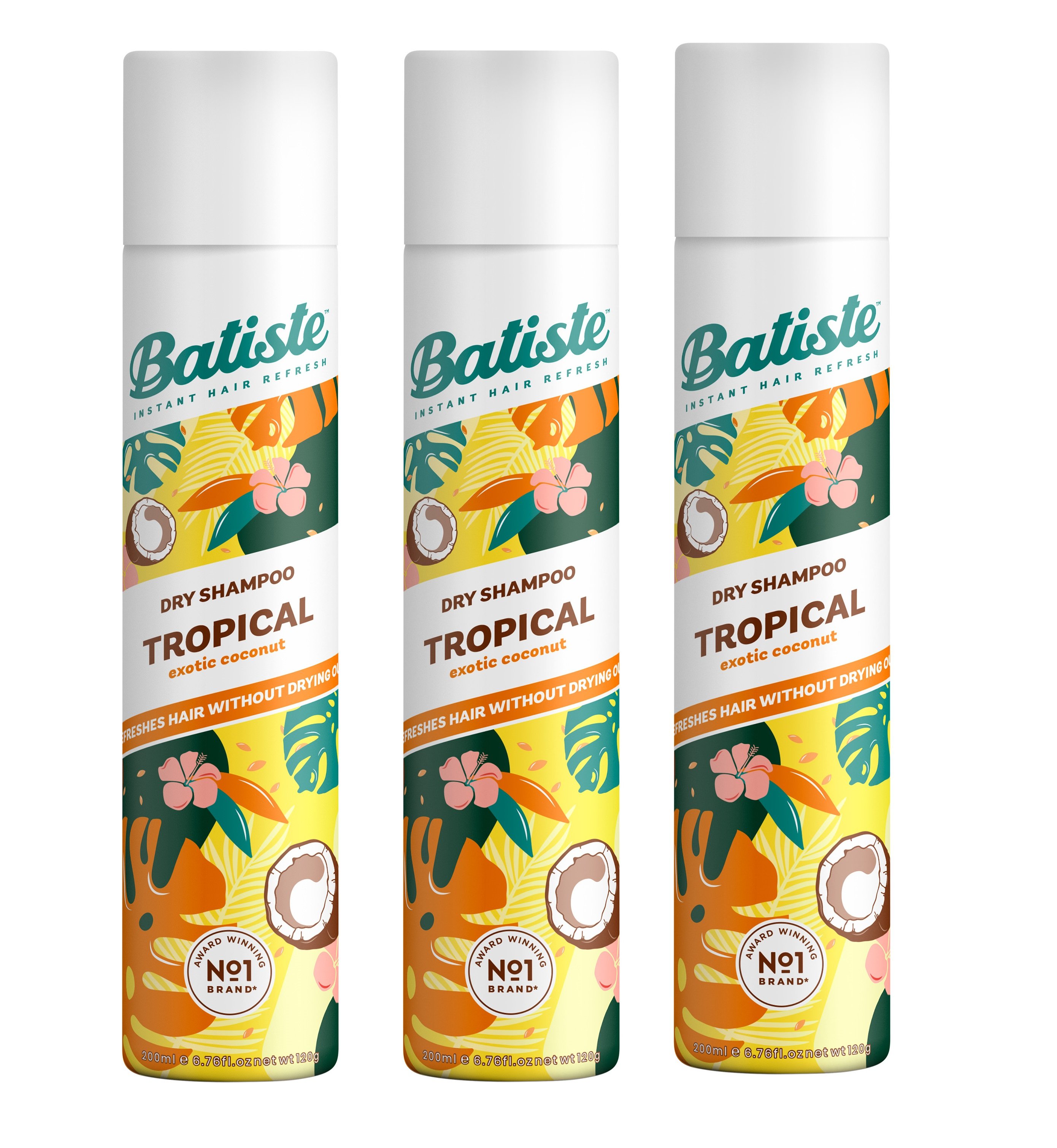 Batiste - 3 x Dry Shampoo Tropical 200ml - Skjønnhet