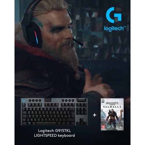 - G915 TKL Tactile Gaming Keyboard + Assassin’s Creed: Valhalla PC Bundle