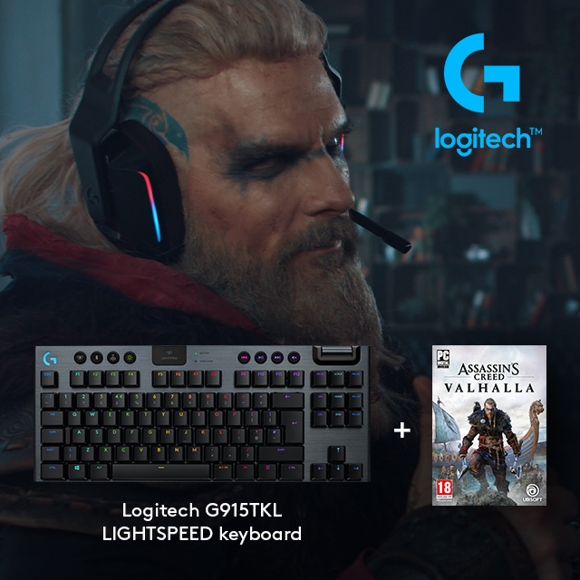Logitech - G915 TKL Clicky Gaming Keyboard​ + Assassin’s Creed: Valhalla PC Bundle