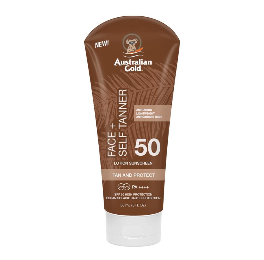 Australian Gold - Sunscreen + Self Tanner for Face SPF 50 88 ml - Skjønnhet