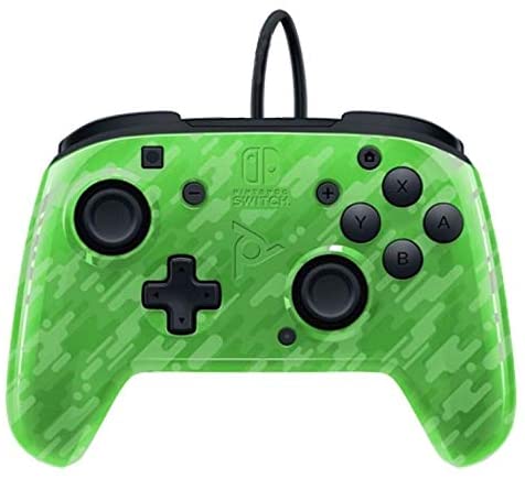 PDP Face-off Deluxe Switch Controller + Audio Camo Green - Videospill og konsoller