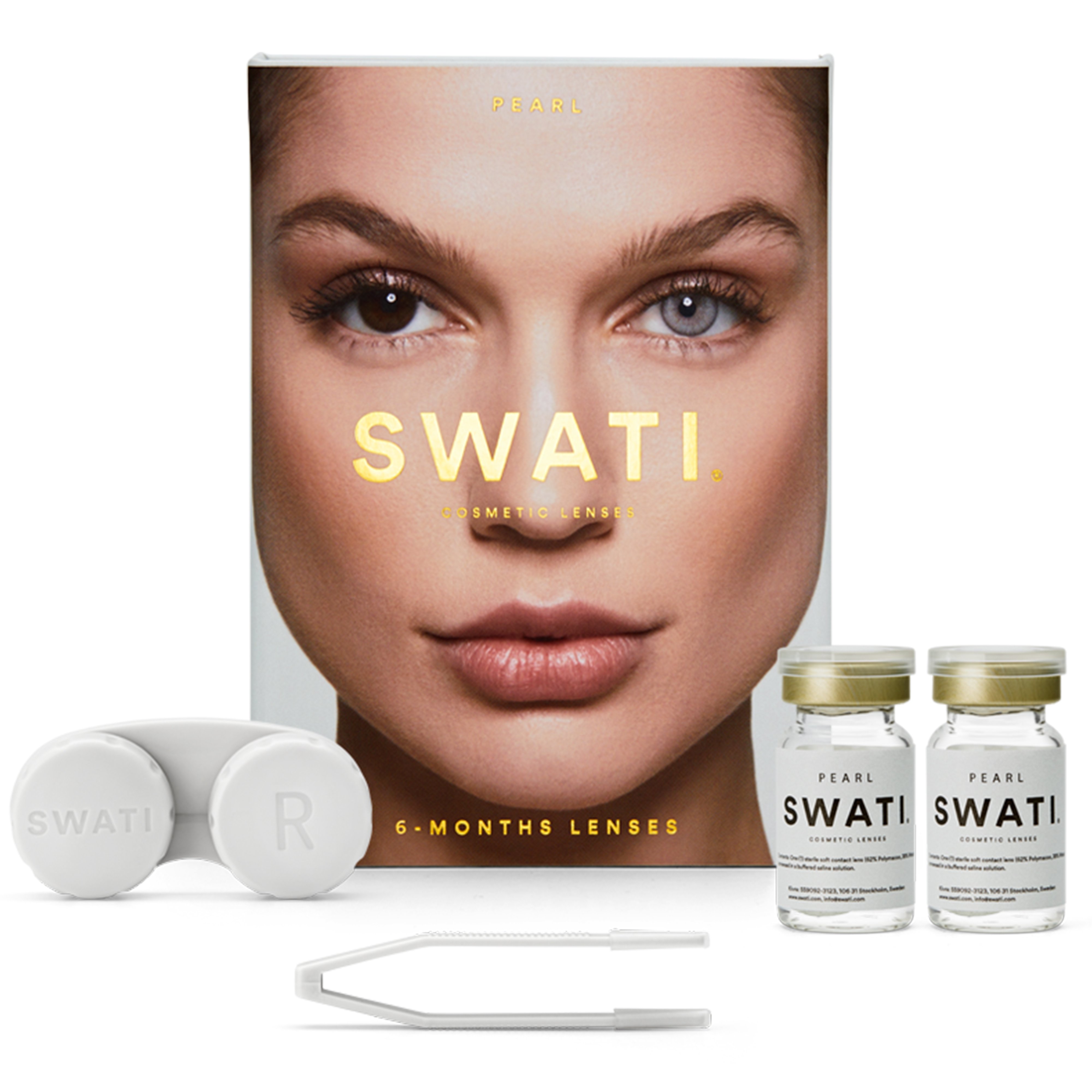 SWATI - Coloured Contact Lenses 6 Months - Pearl - Skjønnhet