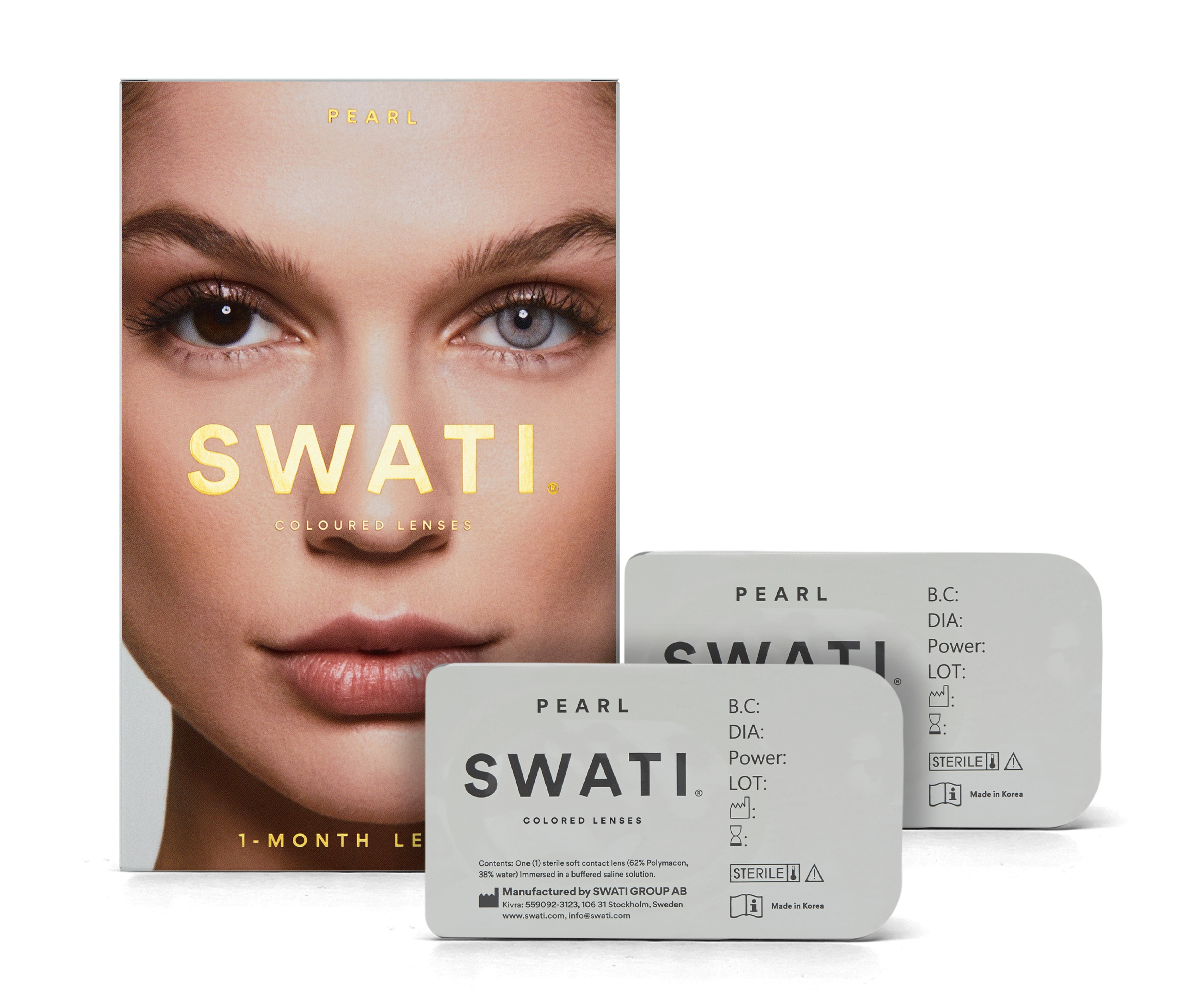 SWATI - Coloured Contact Lenses 1 Month - Pearl - Skjønnhet