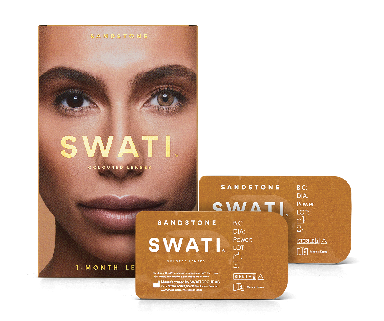 SWATI - Coloured Contact Lenses 1 Month - Sandstone - Skjønnhet