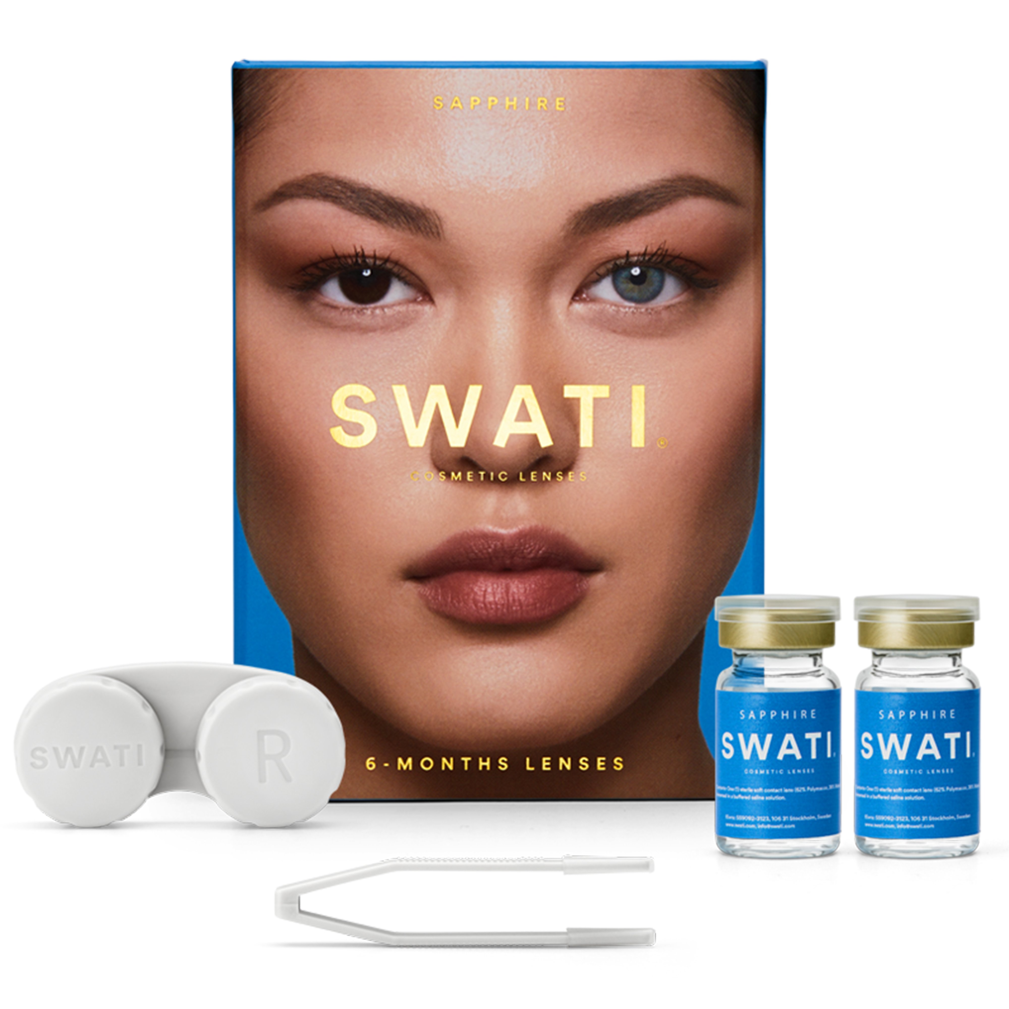 SWATI - Coloured Contact Lenses 6 Months - Sapphire - Skjønnhet