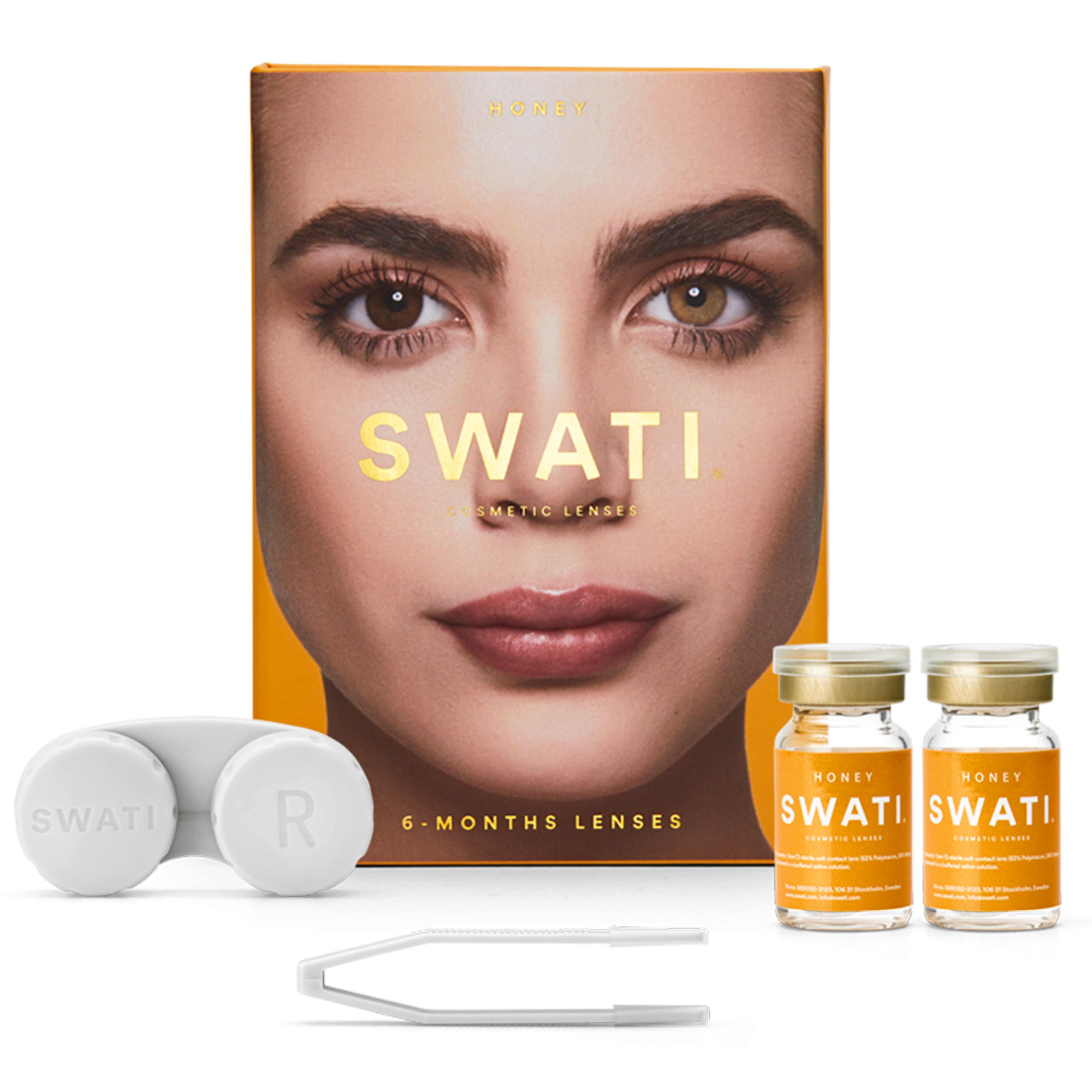 SWATI - Coloured Contact Lenses 6 Months - Honey - Skjønnhet