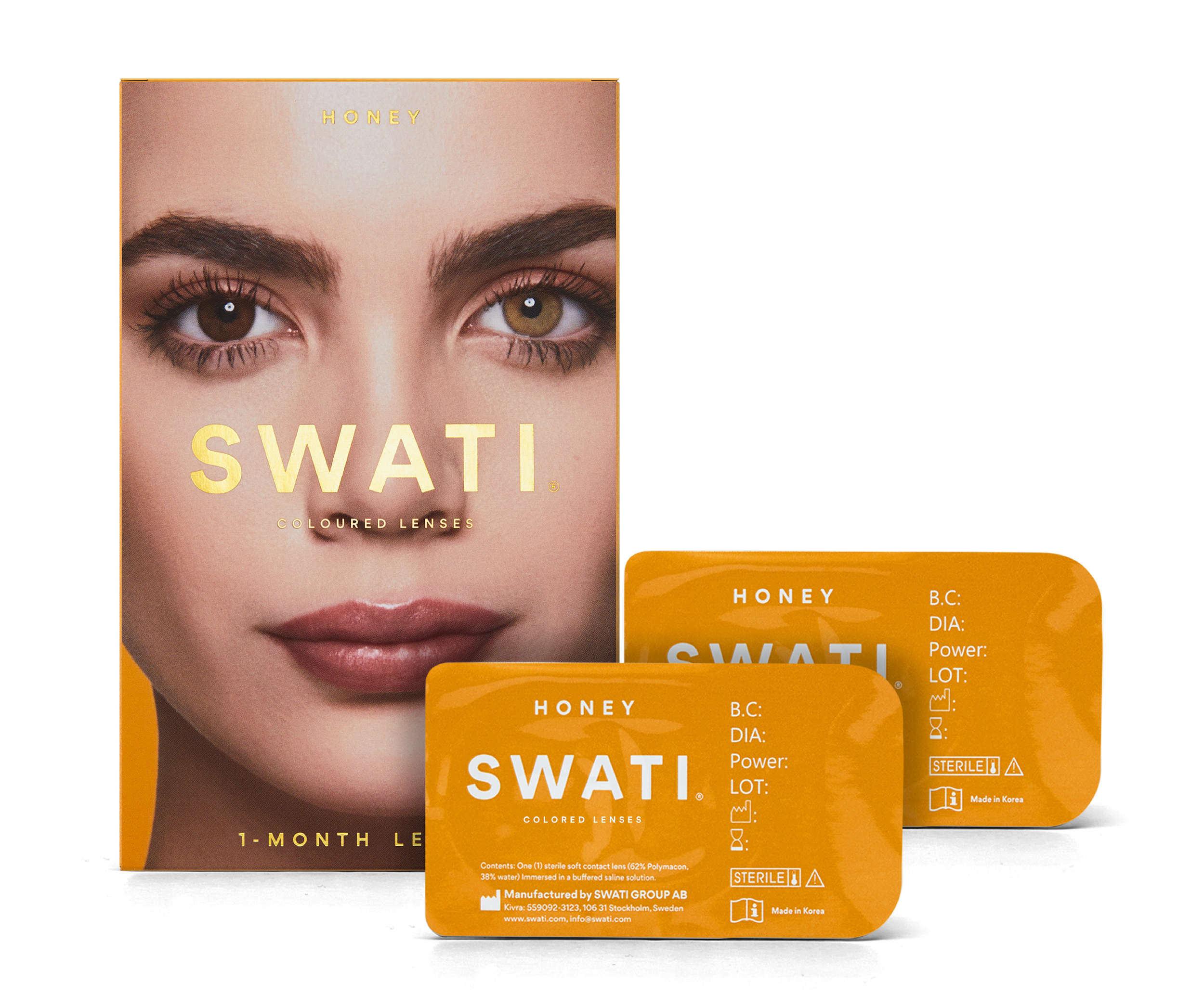 SWATI - Coloured Contact Lenses 1 Month - Honey - Skjønnhet