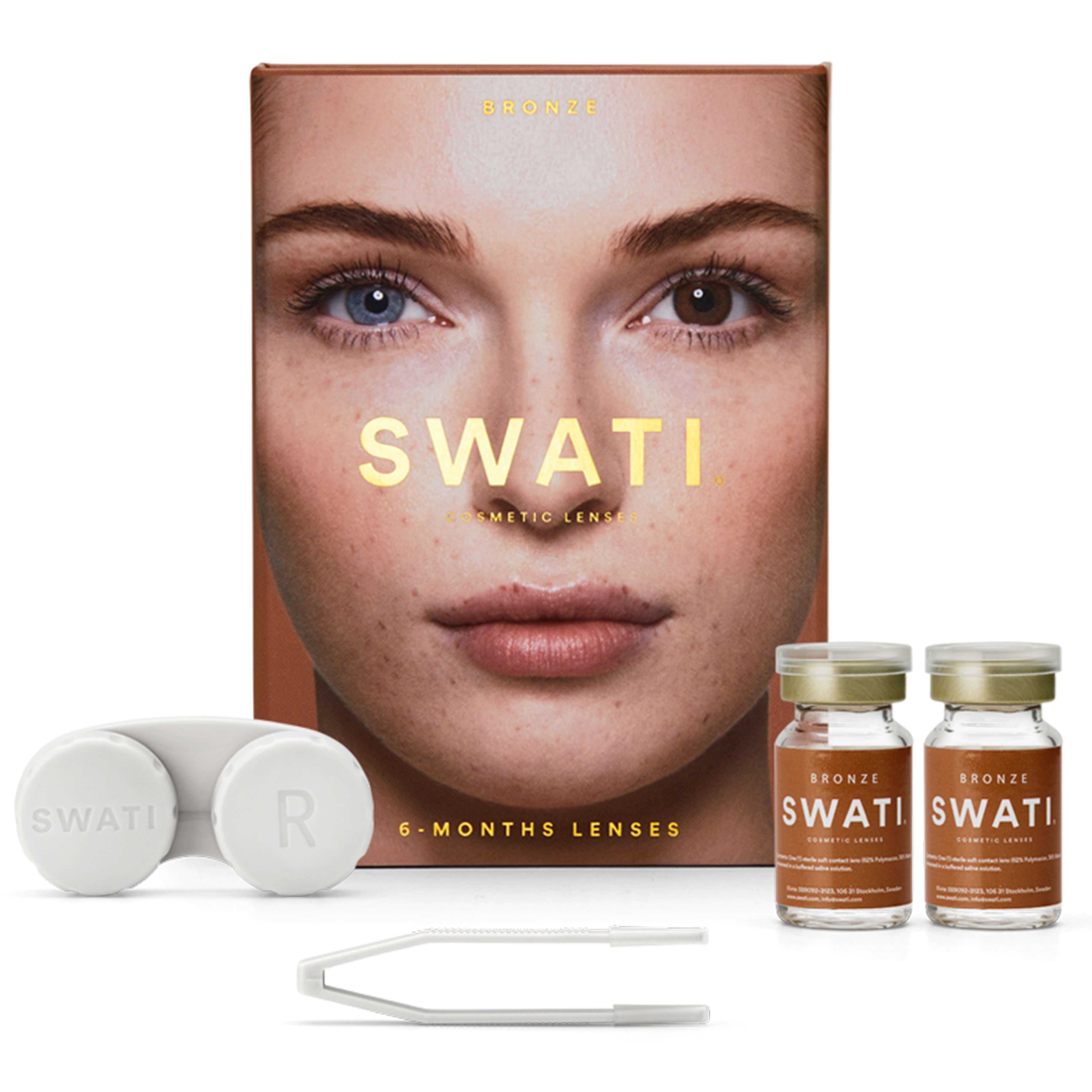 SWATI - Coloured Contact Lenses 6 Months - Bronze - Skjønnhet