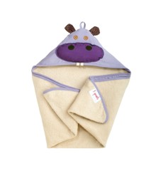 3 Sprouts - Hooded Towl - Purple Hippo