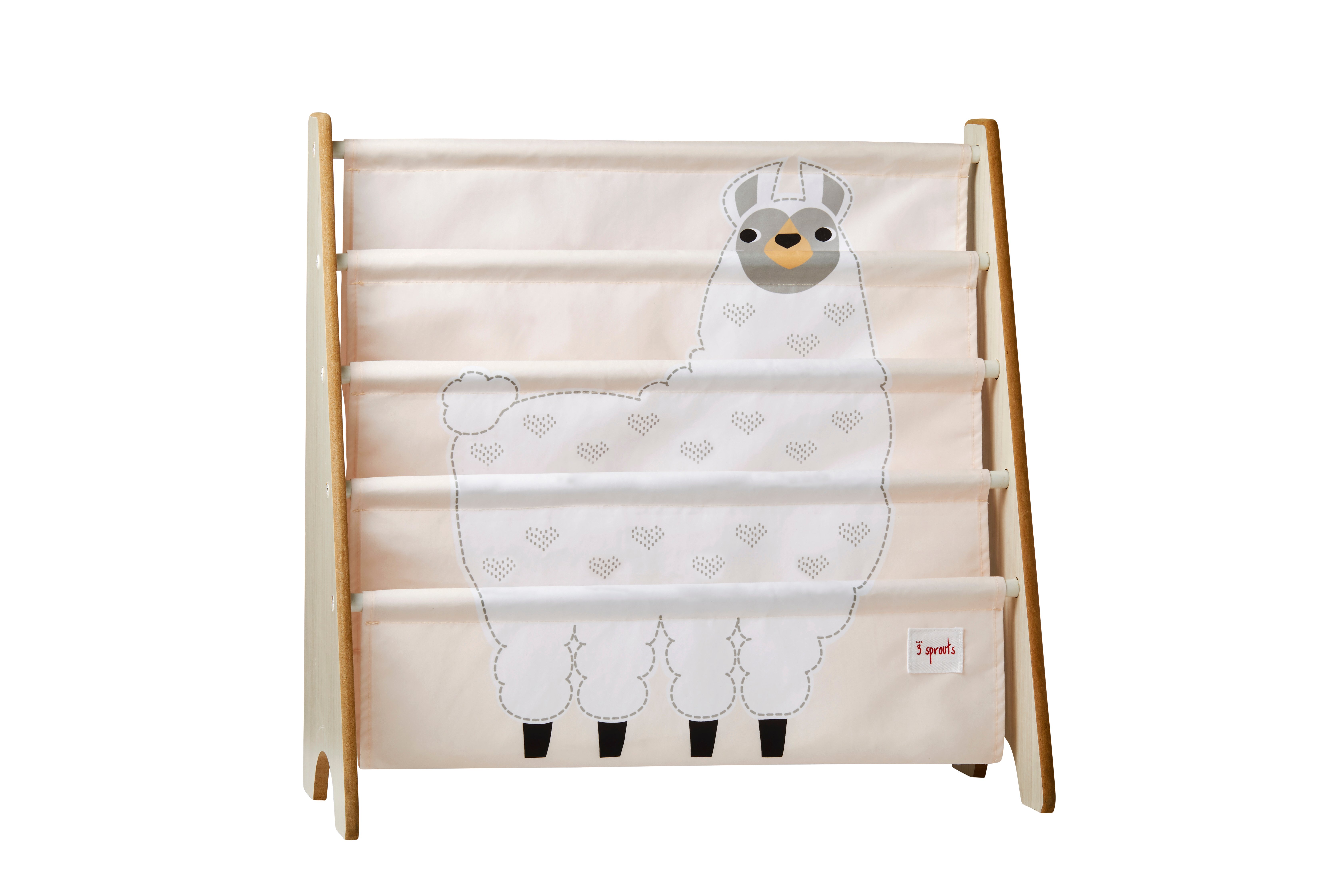 3 Sprouts - Book Rack - White Llama - Baby og barn
