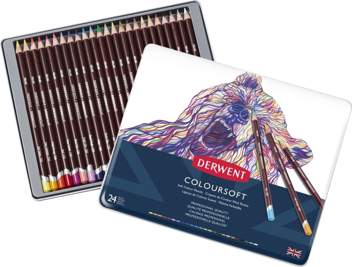 Derwent - Coloursoft Pencils (24 Tin) - Leker