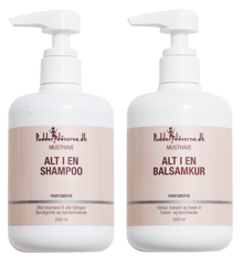 Pudderdåserne - All in One Shampoo 500 ml + All i One Conditioner/Mask 500 ml