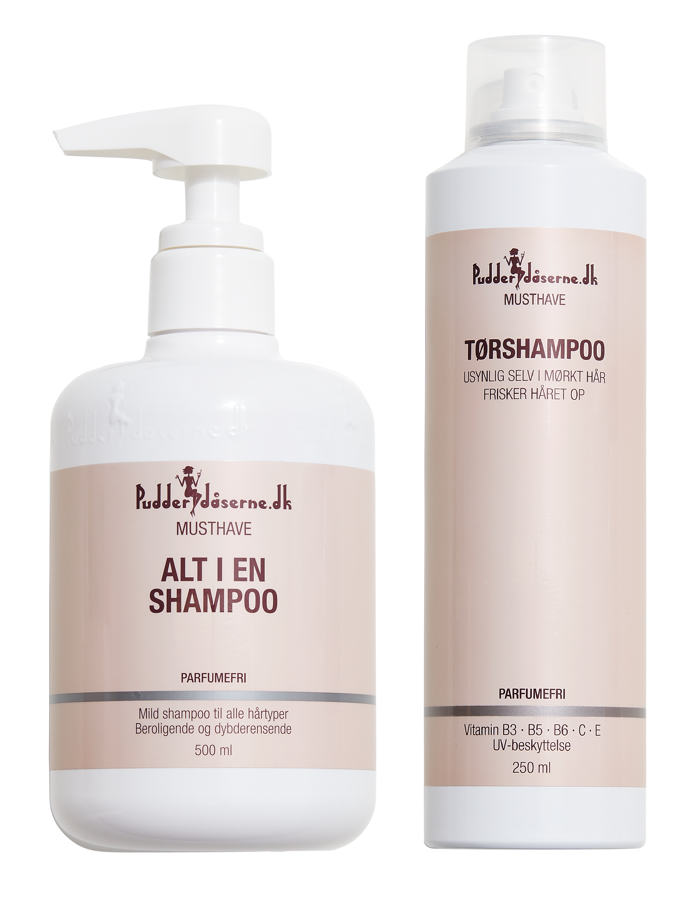 5: Pudderdåserne - Alt i En Shampoo 500 ml + Tørshampoo 250 ml