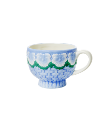 Rice - Keramik Krus - Blå Blomster Design