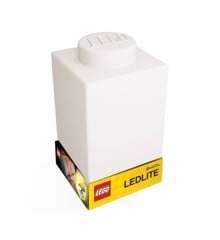 LEGO - Natlampe m/LED - Silicone Brick - Hvid