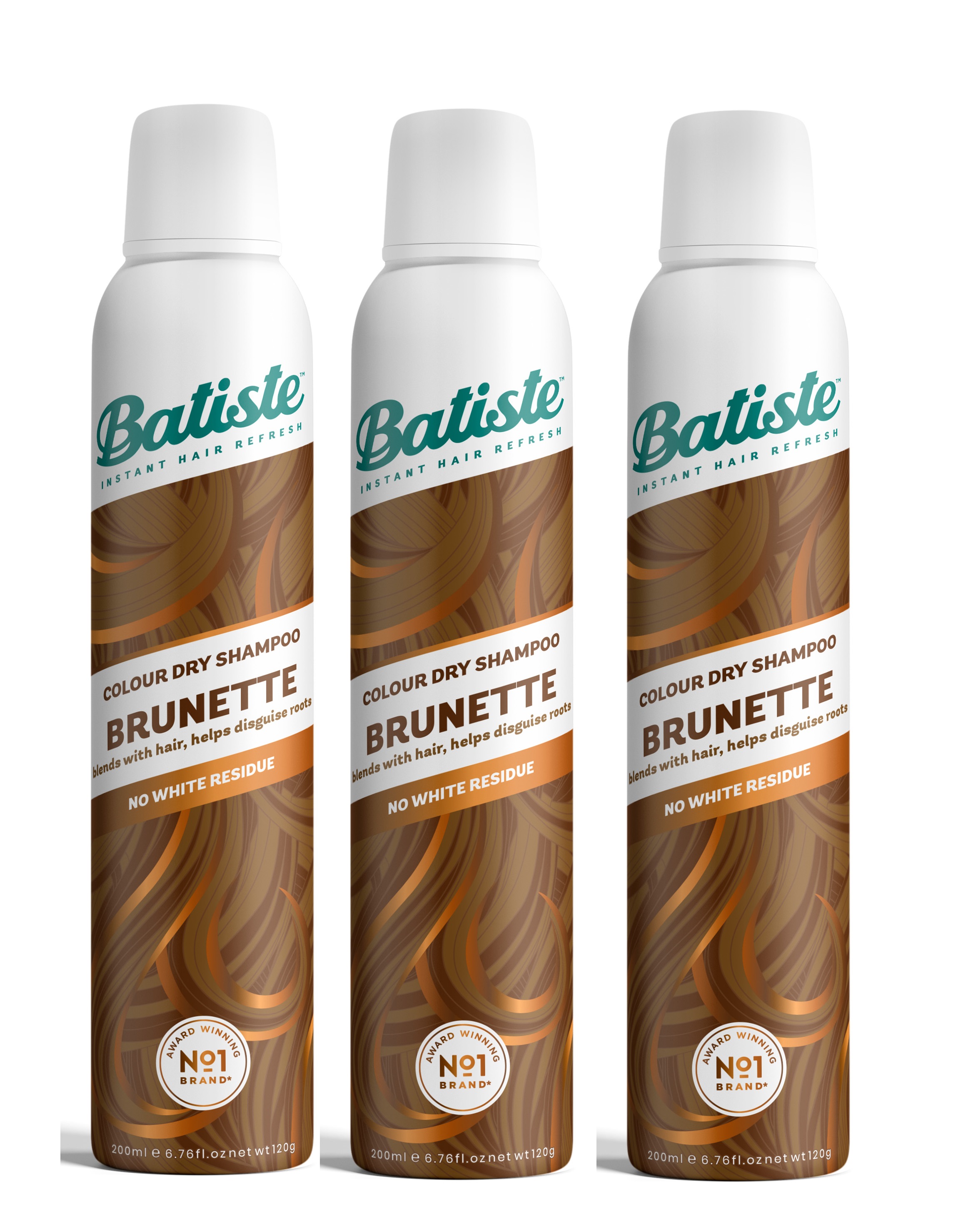 Batiste - Dry Shampoo Hint of Colour Medium Brunette 200ml x 3 - Skjønnhet