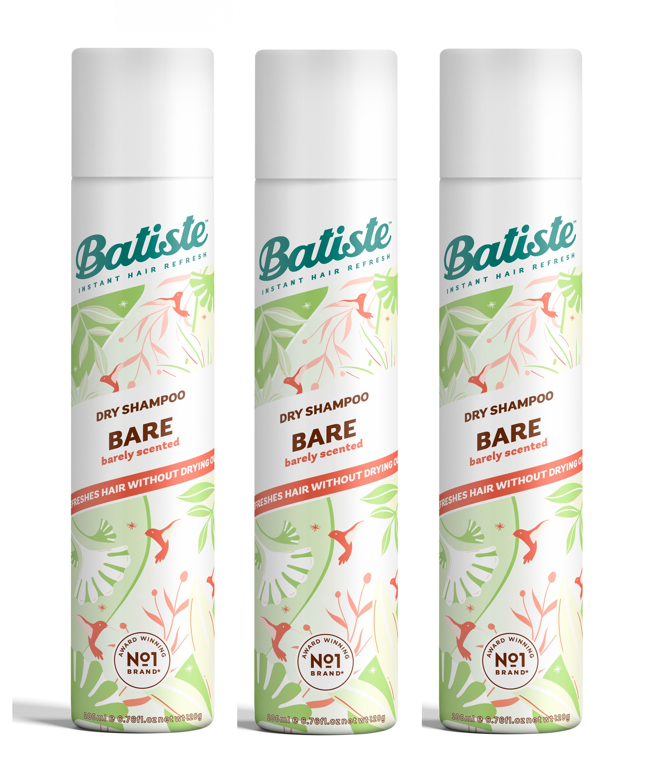Batiste - 3 x Dry Shampoo Bare 200 ml