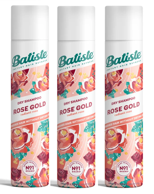 Batiste - 3 x Dry Shampoo Rose Gold 200 ml