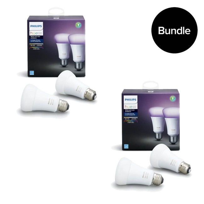 Philips Hue - E27 2x 2 Pack -  White & Color Ambiance - Bluetooth - Bundle