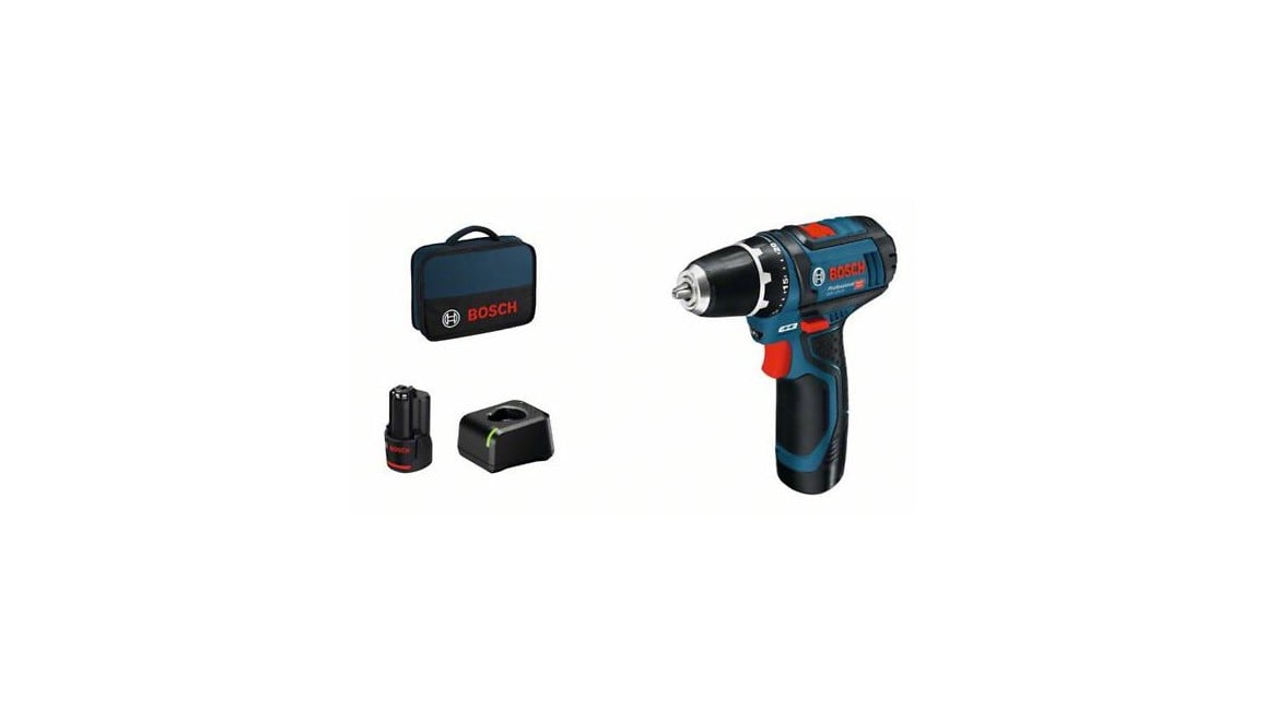 Bosch - GSR 12V-15 - Akku-Bohrschrauber - Akku- und Taschen-Set