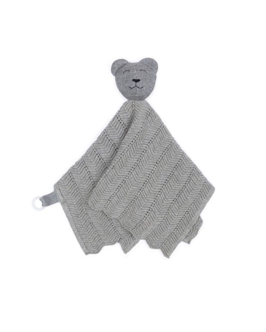 Smallstuff - Fishbone Cuddle Cloth - Grey Teddy