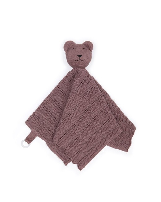 Smallstuff - Fishbone Cuddle Cloth - Dark Rose Teddy