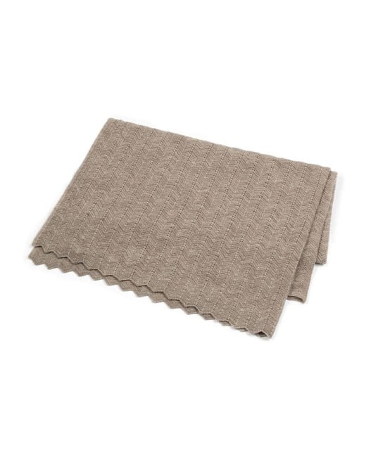 Smallstuff - Baby Blanket Fishbone Merino Wool - Nature