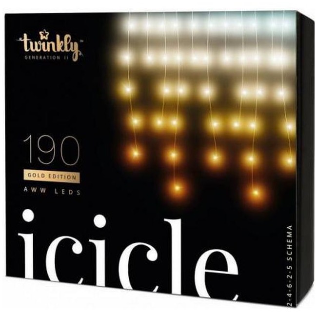Twinkly - Icicle 190AWW Gold Edition 5m