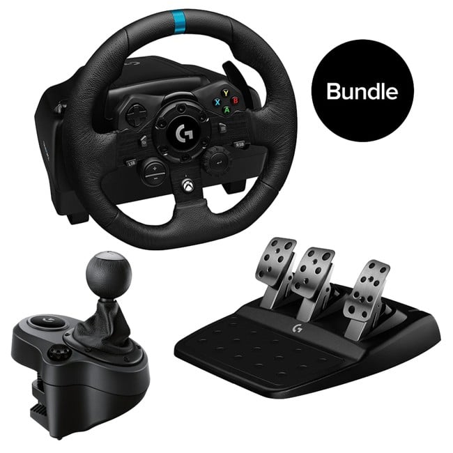 Logitech - G923 Racing Wheel and Pedals & Driving Force Shifter for Xbox One and PC - Bundle