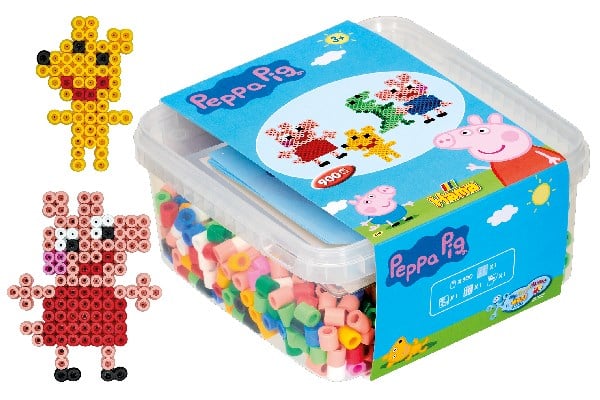 HAMA - Maxi Beads - Peppa Pig beads and pin plate in bucket (8750) - Leker