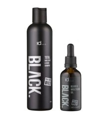 IdHAIR - Black Shampoo Total 3 in 1 250 ml + Black Beard Oil 50 ml