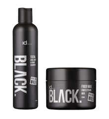 IdHAIR - Black Shampoo Total 3 in 1 250 ml + Black Fiber Wax 100 ml
