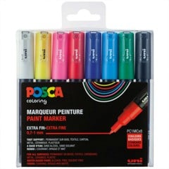 Posca - PC1MC - Extra Fin Tip Pen, 8 stk